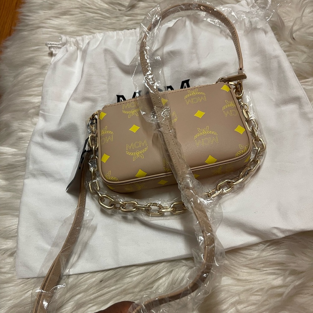 MCM  Mini Color Splash Logo Pouch-On-Chain, Crossbody & Shoulder Purse - Picture 14 of 15